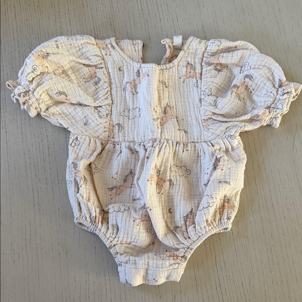 Quincy Mae unicorn romper